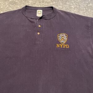Vintage NYPD Single Stitch Embroidered Shirt 2XL USA New York Police Department